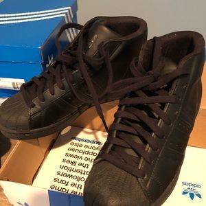 Adidas high top shell toes